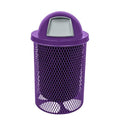 COATEDOUTDOORFURNITURE RDT-TXTPUR Heavy Duty 32 Gallon Round Trash Receptacle by CoatedOutdoorFurniture