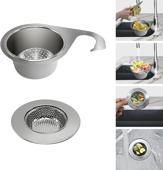 Stainless Steel Drainage Basket, Corner Sink Filter Basket, 4.5-inch Sink - Image 2