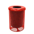 COATEDOUTDOORFURNITURE RFT-RED Heavy Duty 32 Gallon Round Trash Receptacle by CoatedOutdoorFurniture