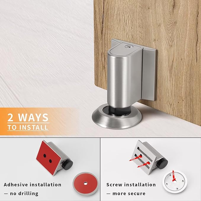 Bak Bo Magnetic Door Stoppers 4 Pack Bottom of Door Holder Keep Door Open No - Image 4