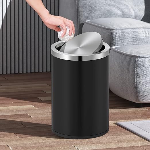 Mbillion Small Trash Can with Swing Lid 2.4 Gallons/9 Liter, Mini Trash Can - Image 3