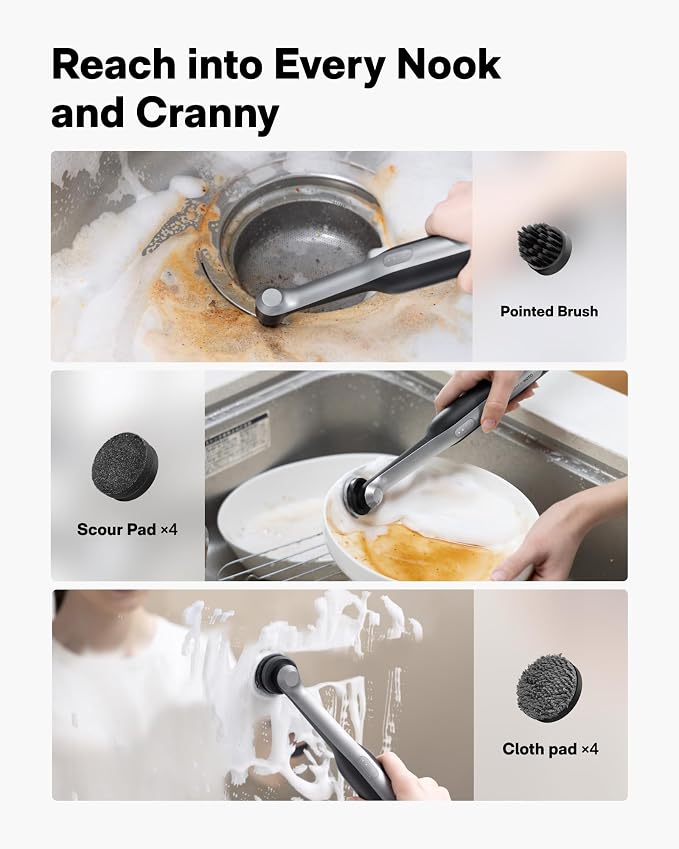 HOTO Wand™ Cordless Spin Scrubber, Electric Rechargeble Grout Cleaning Brush - Image 4