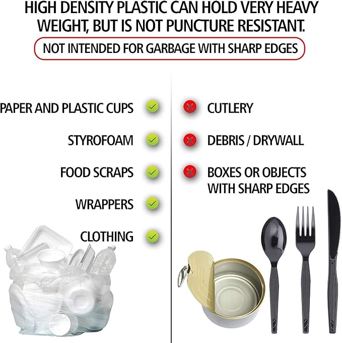 Aluf Plastics High Density Trash Bags, 60 Gallon, 14 Micron, - Image 5