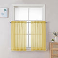Chyhomenyc Yellow Sheer Curtains 30 inch Length 2 Panels, Light Filtering Voile by Chyhomenyc