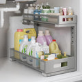 1 Pack 17IN Depth Under Sink Storage Organizer, Large 2-Tier Elegant Mesh Pull by UnderSinkOrganizer