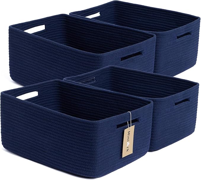 Large Storage Baskets for Organizing, Closet Shelf Baskets for Clothes Blanket by MiniArkStorageBasketsHome