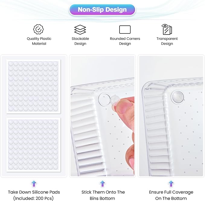 25 PCS Clear Plastic Drawer Organizer Set - Image 4