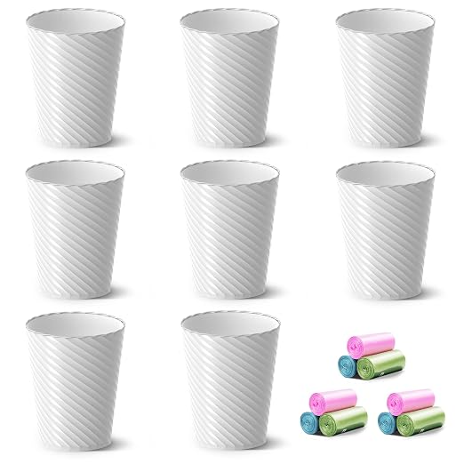 Bathroom Trash Can, 8 Pack 1.8 Gallons Small Trash Can by Lysam