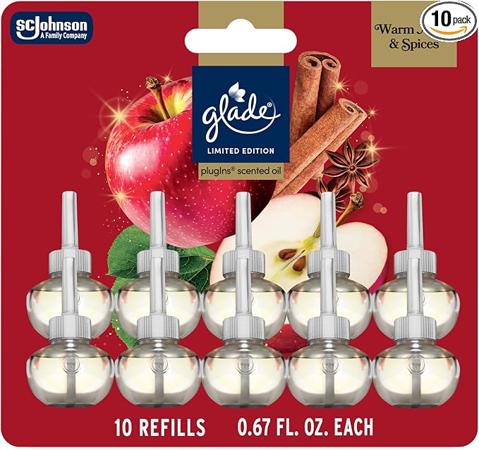 Glade PlugIns Refills Air Freshener, Warm Apple & Spices, Scented and Essential by Glade
