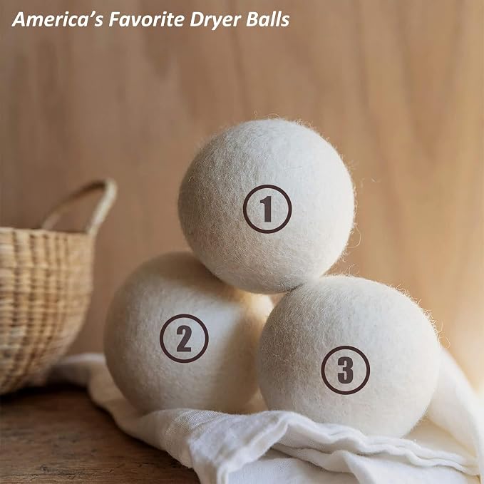 Sheep Wool Dryer Balls 6 Pack L Premium Natural Fabric Softener, Reusable - Image 6