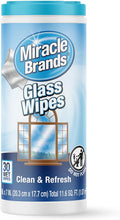 MiracleWipes for Glass, Disposable and Streak Free Cleaning Wipes for Mirrors by MiracleWipes