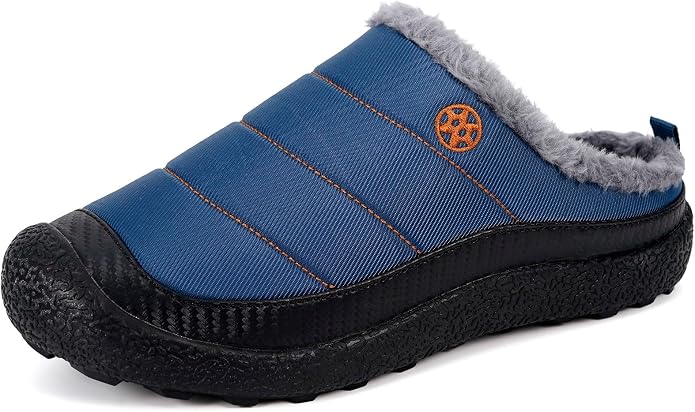 Womens Mens House Slippers Slip on Snow Winter Warm Fully Fur Lined Slippers by Eagsouni