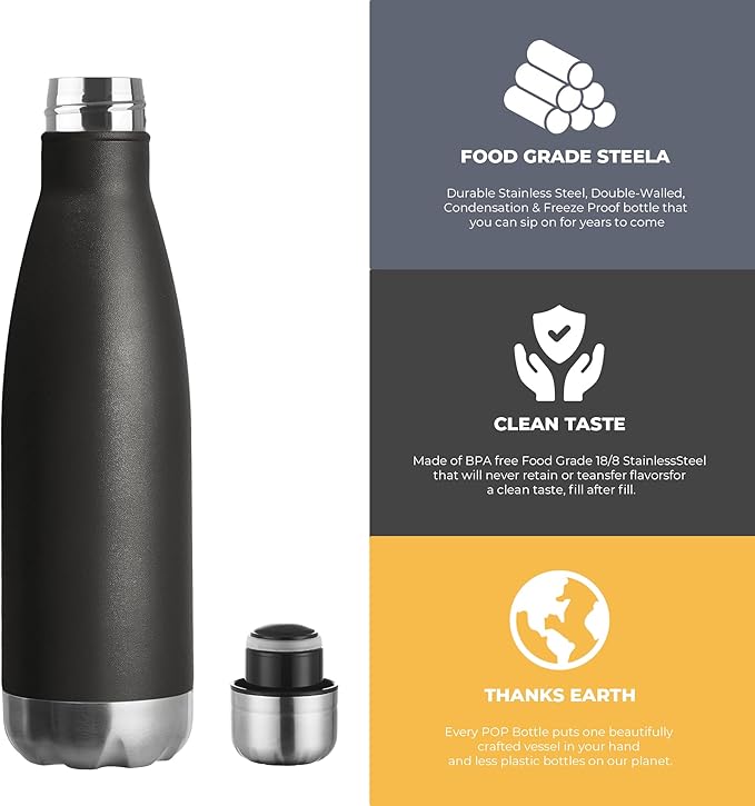 MEWAY 17oz Sport Water Bottle 4 Pack Vacuum Insulated Stainless Steel - Image 3