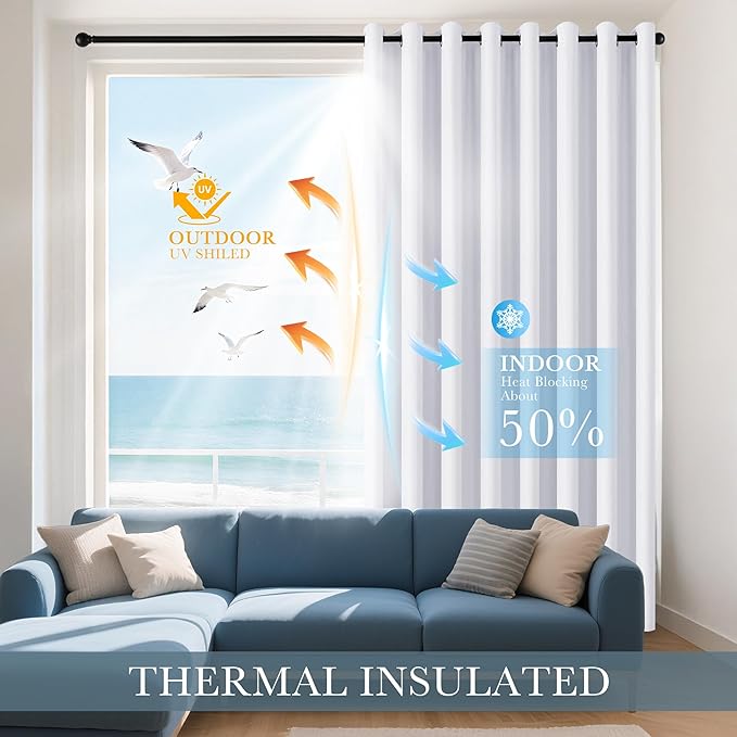 PONY DANCE Pure White Blackout Curtains - Image 3