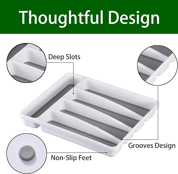 Silverware Organizer 2 Pieces Utenisl Organizer Holder Kitchen Drawer Organizer - Image 6