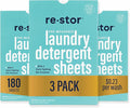 restor Laundry Detergent Sheets Fresh Linen 180 Loads | Eco Friendly Plastic by restor