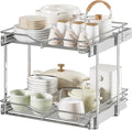 DINDON Pull Out Cabinet Organizer, Cabinet Pull Out Shelves, 2 Tier Pull Out by DINDON