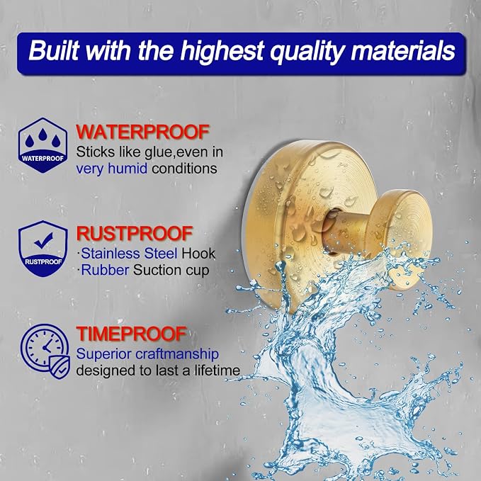 Suction Cup Hooks for Shower, Towel Hooks for Bathroom Window Glass, Bath Robe - Image 3