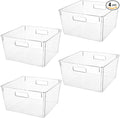Extra Large Clear Plastic Storage Bins, Laundry Room, Freezer Organizer Plastic by CONTROLKITCHEN