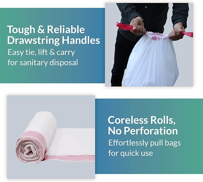 Reli. 6-10 Gallon Trash Bags Drawstring | 500 Count Bulk | 22"x23" | 6 - Image 4