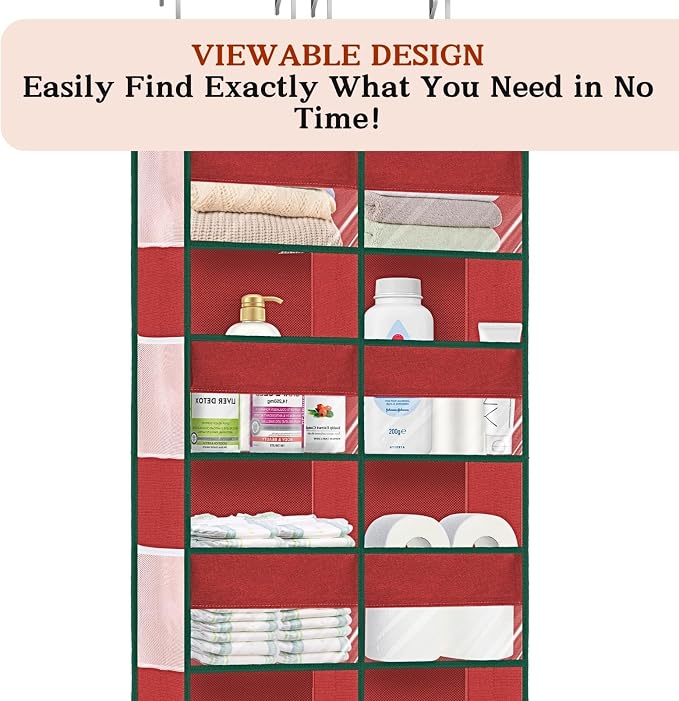 Over The Door Organizer 5 Tiers, Extra Large Behind Door Storage of 10 - Image 4