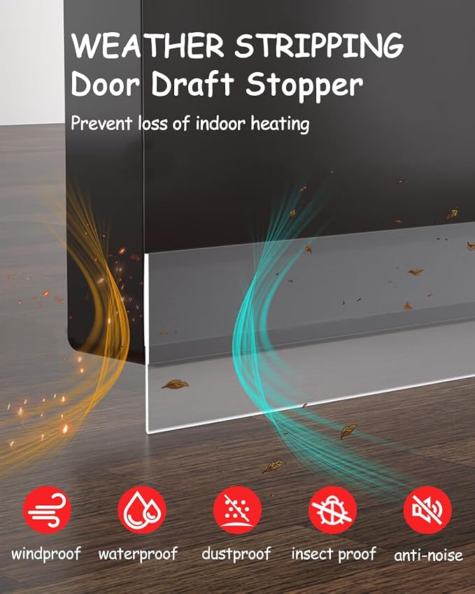 Silicone Weather Stripping, 3 inch x 20 Ft Door Draft Stopper, Windows Seal - Image 4