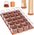 Square Chair Leg Floor Protectors Medium 24Pcs, Silicone Chair Leg Protectors by YTEACIUL