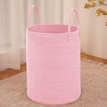 Large Woven Laundry Basket Hamper, 80L Cotton Rope Storage Bin by JMvicyroam