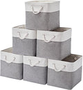 12 x 12 Inch Cube Storage Bins, 6 Pack Large Collapsible Fabric Storage Bin by Midmmvick