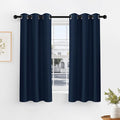 PONY DANCE Navy Blue Short Blackout Curtains by PONYDANCE