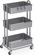 Simple Houseware 3-Tier Heavy Duty Metal Utility Rolling Cart by SimpleHouseware
