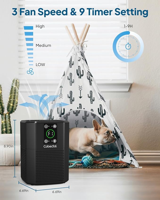 2 Pack Air Purifier for Bedroom Home, Cobectal Room Air Cleaner - Image 7