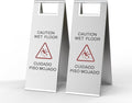 Stainless Steel Wet Floor Sign 2 Pack, 24 Inch Double-Sided Foldable Caution by CrazyAnt