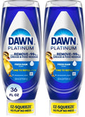 Dawn Platinum EZ-Squeeze Dish Soap, Dishwashing Liquid, Fresh Rain, 2x18oz by Dawn