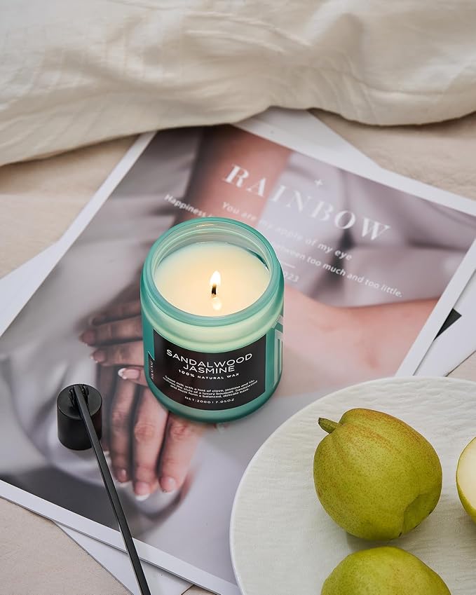 M&SENSE Sandalwood Jasmine Scented Candles, Natural Soy Wax Best Smelling - Image 5
