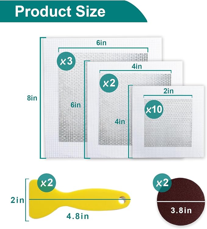 19 Pack Drywall Repair Kit for Large Holes, 2/4/6/8 Inch Dry Wall Patch Kits - Image 2