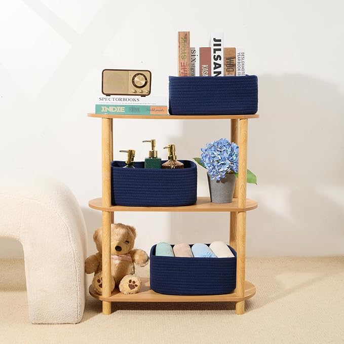 Small Storage Baskets for Organizing | Closet Organizer Bins | Shelf Toy Basket - Image 6