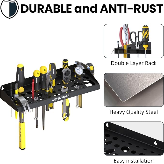 UNITEDPOWER Wall Mount Tool Storage Rack, Screwdriver Holder, Pliers Organizer - Image 4
