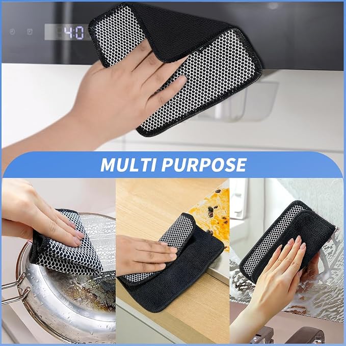KinHwa Kitchen Washcloths for Dishes Absorbent Microfiber Dish Cloths Quick Dry - Image 2