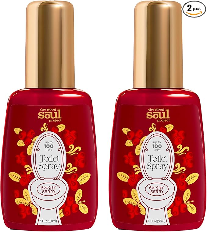 Holiday Toilet Spray, Bright Berry, 4 Fl.Oz, Travel Essentials, Bathroom Odor by THEGOODSOULPROJECT