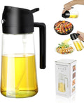 2-in-1 Glass Oil Dispenser & Sprayer - 16oz/470ml Leakproof Bottle by LAKUMIQI