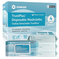 SUNKISS Trustplus Wet Wipes for Adult No Rinse, Extra Large 8”x12” Body by SUNKISS