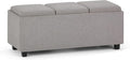 SIMPLIHOME Avalon 42 inch Wide Contemporary Rectangle Storage Ottoman in Cloud by SimpliHome
