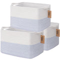 COMFY-HOMI 3PACK Cotton Rope Square Baske by COMFY-HOMI