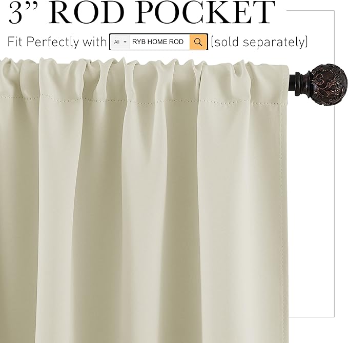 RYB HOME Small Window Curtains - Image 2