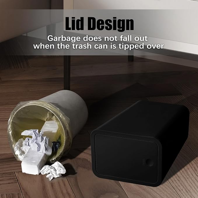 TIPGO Bathroom Trash Can with Lid, 10 Liter/ 2.6 Gallon Slim Garbage Can - Image 7