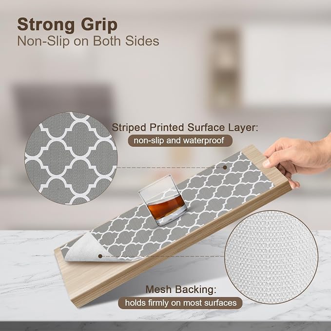 OcePor Non-Adhesive Drawer and Shelf Liner 17.5IN x 20FT，Non Slip Cabinet and - Image 2