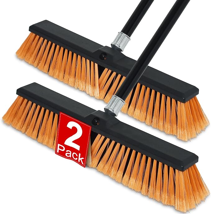 PBHEPJ 18 Inchs Push Broom Outdoor Heavy Duty, Shop Broom by PBHEPJ