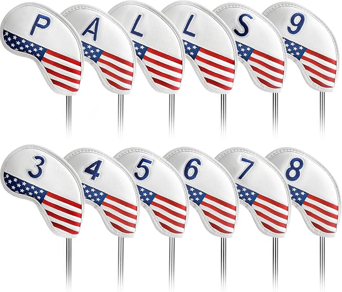 FINGER TEN Premium Synthetic Leather Stylish Iron & Wedge Golf Head Covers by FINGERTENSport