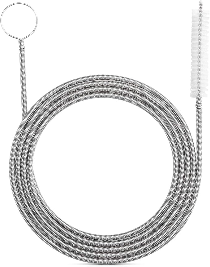 Extra-Thick Drain Brush with Stronger Spring 61-Inch Stainless Steel and Nylon by RayTour